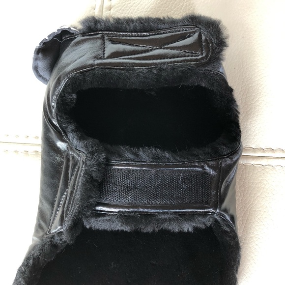 Black Faux leather and houndstooth dog coat - Picture 4 of 9